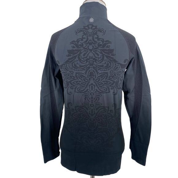 Athleta Ombre Grey & Black Quarter Zip Pullover Top Size Medium - Picture 6 of 8